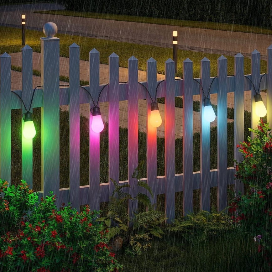 LED RGB zatemljiv solarni dekorativni niz lučk 15xLED/18 funkcij USB 6 m IP44 črna + daljinski upravljalnik