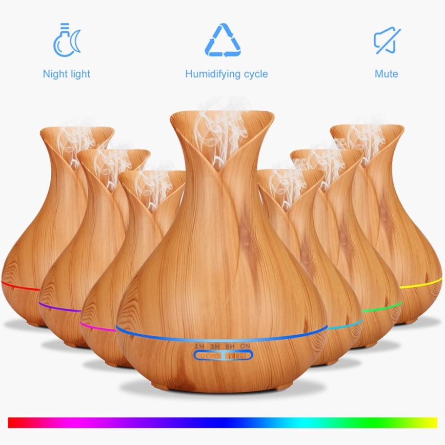 LED RGB Vlažilec in ionizator zraka 400 ml