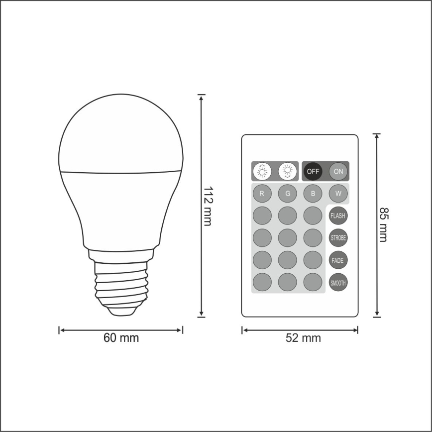 LED RGB Žarnica E27/6W/230V zatemnitvena 3000K