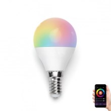 LED RGB Žarnica G45 E14/5W/230V 3000-6500K Wi-Fi - Aigostar