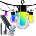 LED RGB zatemljiv solarni dekorativni niz lučk 15xLED/18 funkcij USB 6 m IP44 črna + daljinski upravljalnik