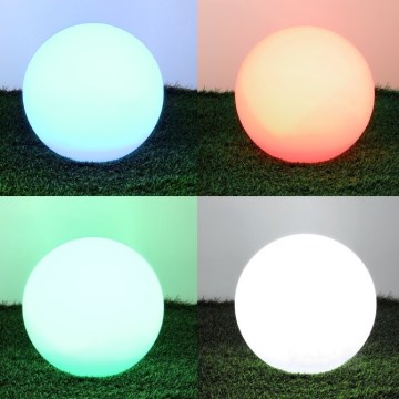 LED RGB Zatemnitven solarna svetilka GARDEN BALL LED/5W/3,7V 3000K IP54 pr. 30 cm + Daljinski upravljalnik