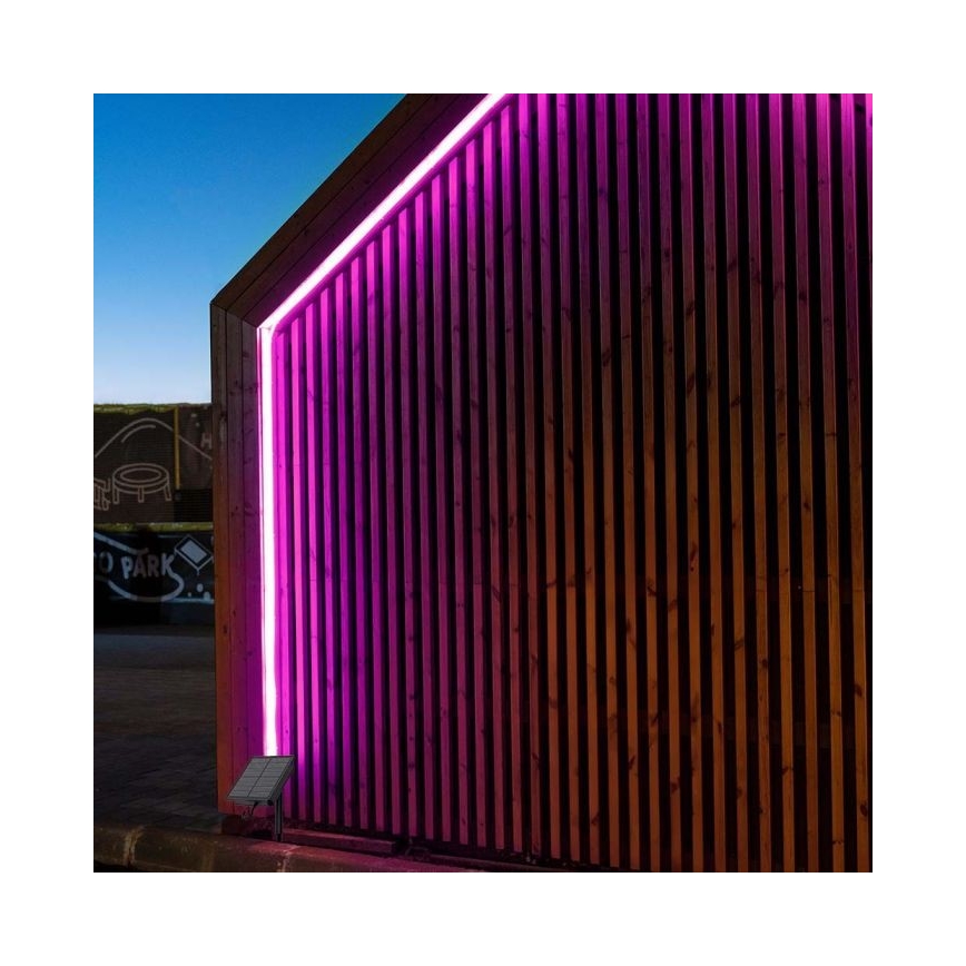 LED RGB Zatemnitven solarni trak LED/1,2W/3,7V IP67 5m + Daljinski upravljalnik