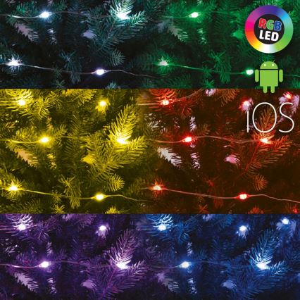 LED RGB Zatemnitvena božična veriga 100xLED/29 funkcij 10,4m