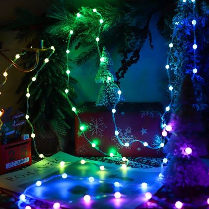LED RGB Zatemnitvena božična zavesa WIZARD 400xLED/USB 2x2m + Daljinski upravljalnik