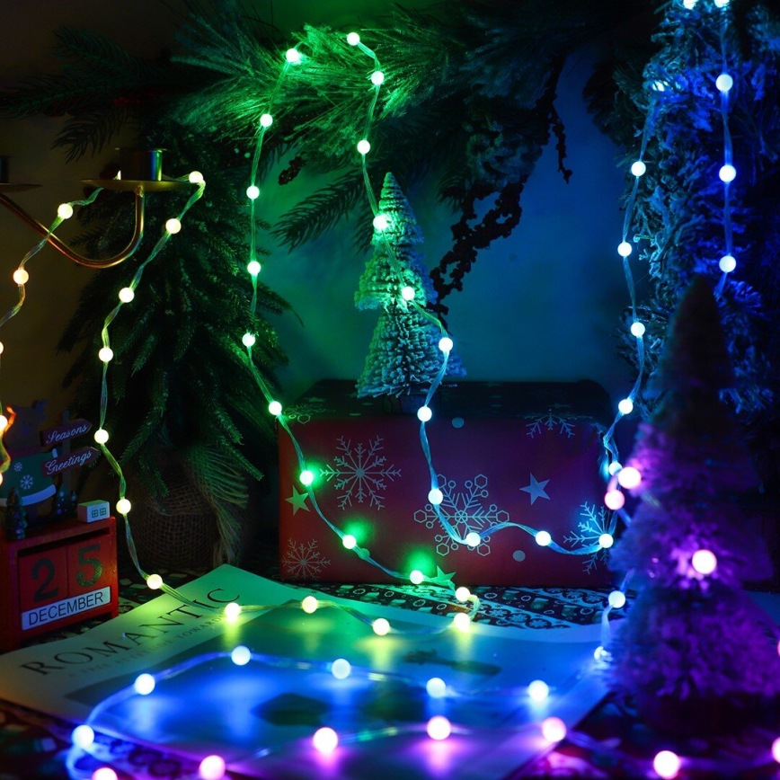 LED RGB Zatemnitvena božična zavesa WIZARD 400xLED/USB 2x2m + Daljinski upravljalnik