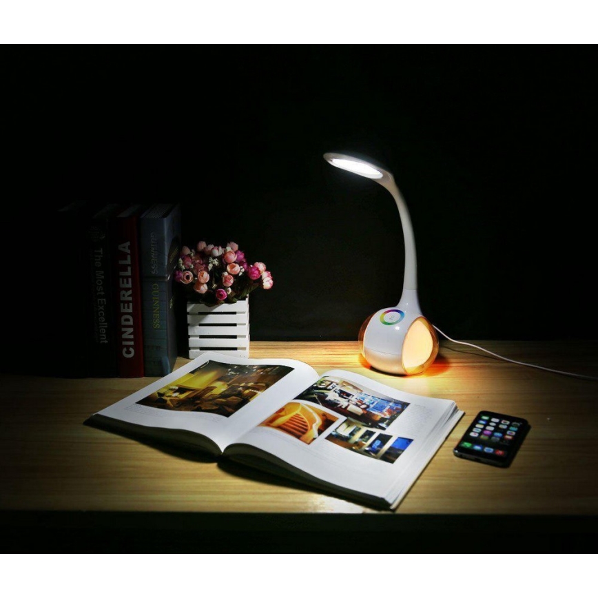 LED RGB Zatemnitvena namizna svetilka LED/7W/230V bela
