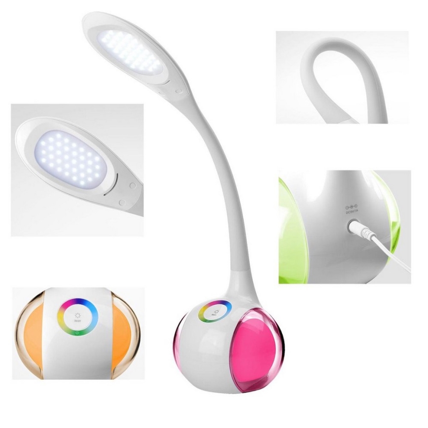LED RGB Zatemnitvena namizna svetilka LED/7W/230V bela