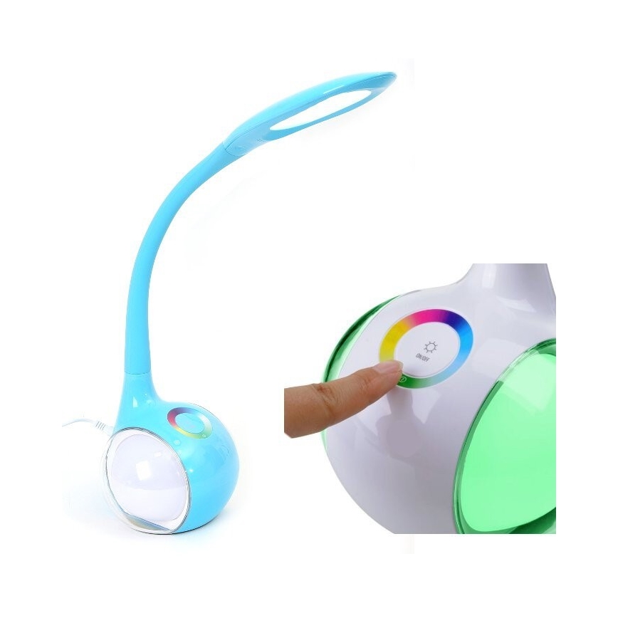 LED RGB Zatemnitvena namizna svetilka LED/7W/230V modra