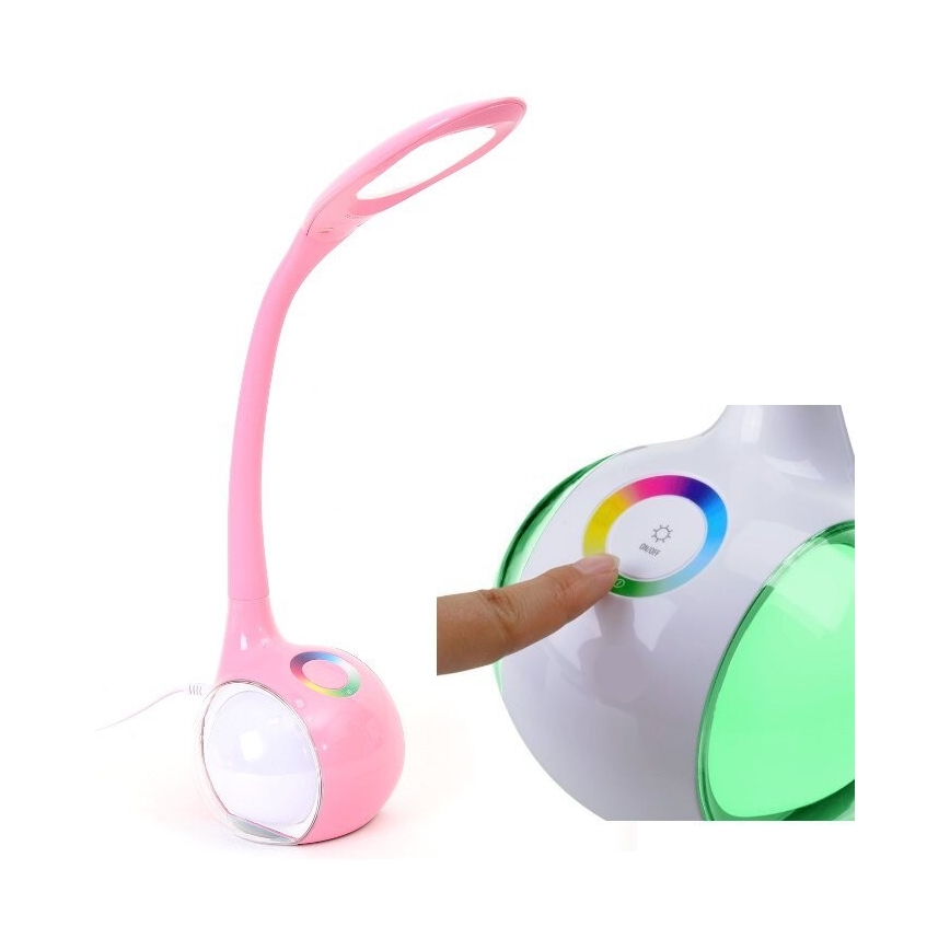 LED RGB Zatemnitvena namizna svetilka LED/7W/230V roza