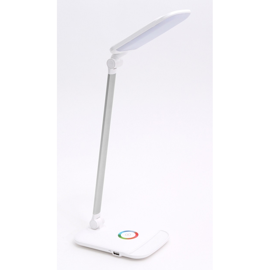 LED RGB Zatemnitvena namizna svetilka na dotik LED/18W/230V + USB