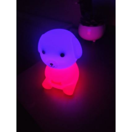 LED RGBW Zatemnitvena polnilna otroška nočna luč LED/2,5W/5V 3000K 1200 mAh pes