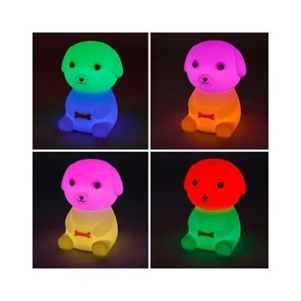 LED RGBW Zatemnitvena polnilna otroška nočna luč LED/2,5W/5V 3000K 1200 mAh pes