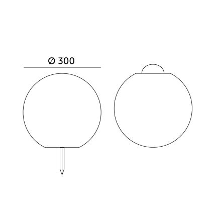 LED RGB Zatemnitvena solarna svetilka GARDEN BALL LED/5W/3,7V 3000K IP54 2200 mAh pr. 30 cm + Daljinski upravljalnik