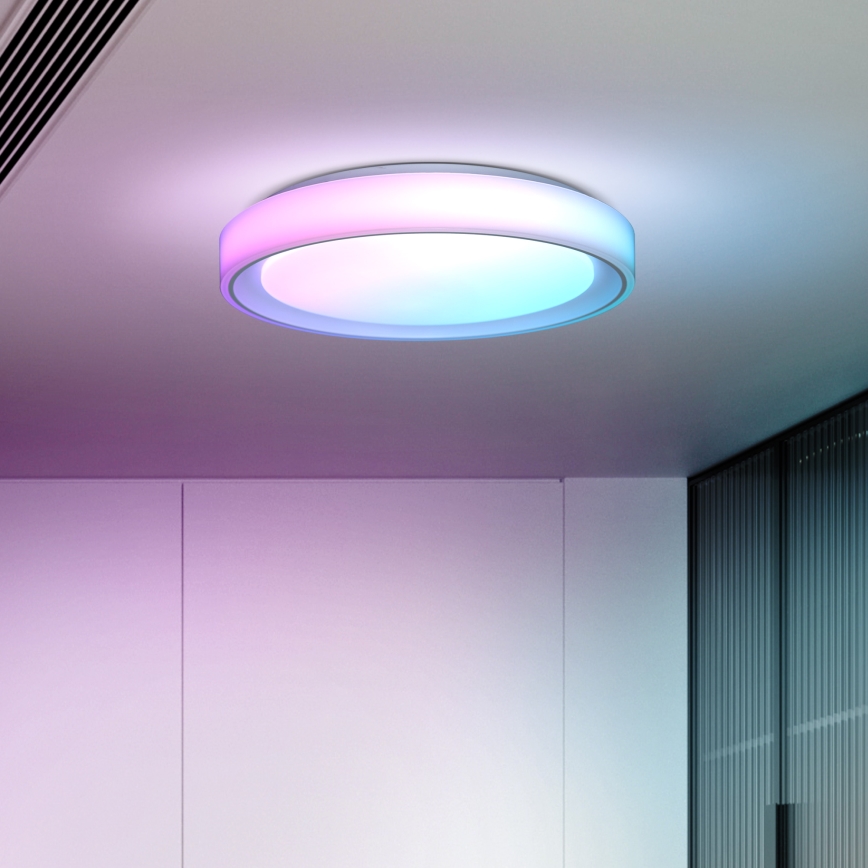 LED RGB Zatemnitvena stropna svetilka FLOCO LED/30W/230V 3000-6500K + RGB/6W pr. 40cm + Daljinski upravljalnik
