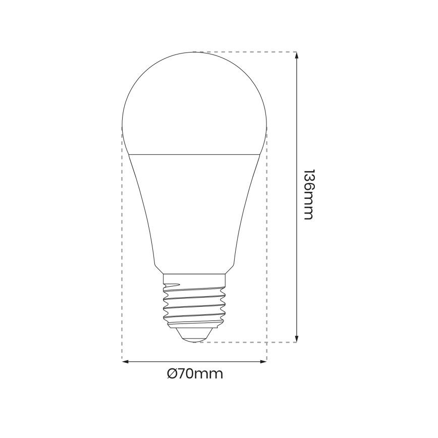 LED RGB Zatemnitvena žarnica A70 E27/11W/230V 2700-6500K Wi-Fi Tuya
