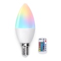 LED RGB Zatemnitvena žarnica E14/4,8W/230V 3000K + Daljinski upravljalnik - Aigostar