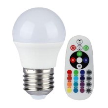 LED RGB Zatemnitvena žarnica E27/3,5W/230V 6400K + Daljinski upravljalnik