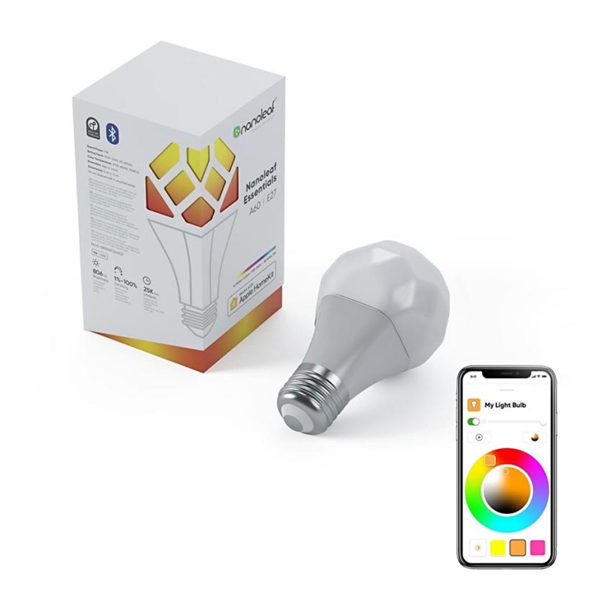 LED RGB Zatemnitvena žarnica ESSENTIALS A19 E27/8W/230V 2700-6500K - Nanoleaf