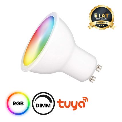 LED RGB Zatemnitvena žarnica GU10/5W/230V 2700-6500K Wi-Fi Tuya