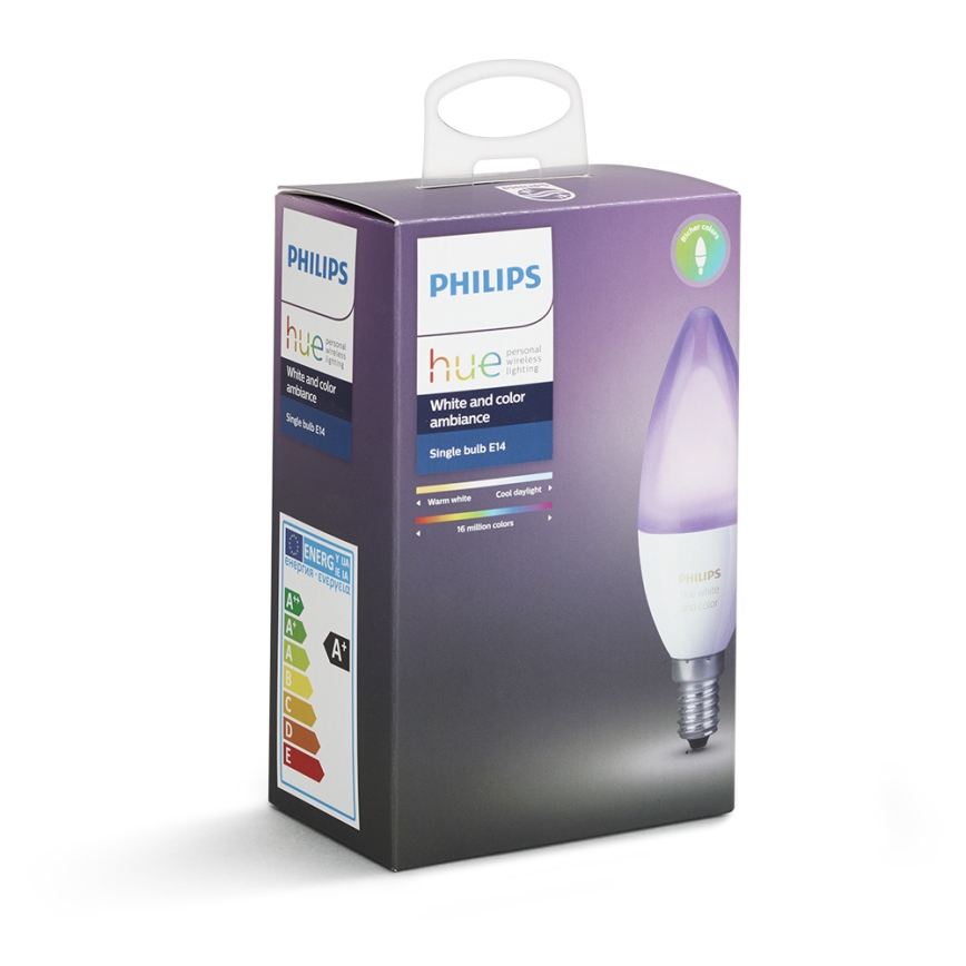 LED RGB Zatemnitvena žarnica Philips HUE WHITE AND COLOR AMBIANCE E14/6W/230V