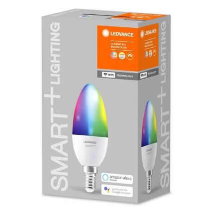 LED RGB Zatemnitvena žarnica SMART + E14 / 5W / 230V 2700K-6500K Wi-Fi - Ledvance