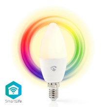 LED RGB Zatemnitvena žarnica Smartlife E14/4,5W/230V Wi-Fi 2700K