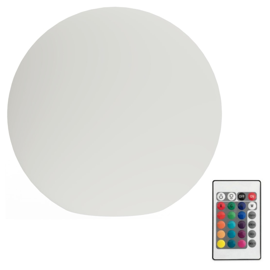 LED RGB Zatemnitvena zunanja svetilka GLOBO 1xE27/8,5W/230V pr. 40 cm IP44 + Daljinski upravljalnik