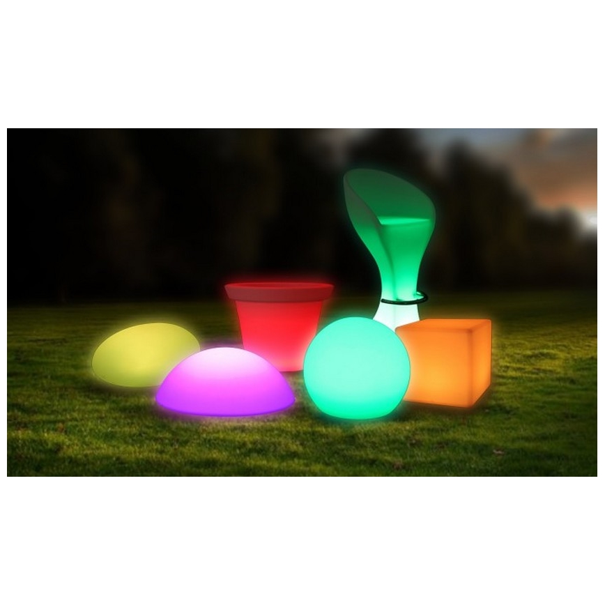 LED RGB Zatemnitvena zunanja svetilka LED/1W/230V 20cm IP67 + Daljinski upravljalnik