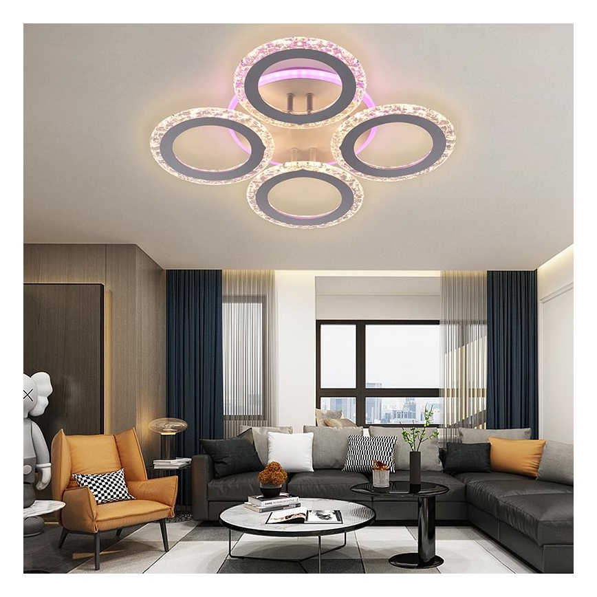 LED RGB Zatemnitveni lestenec LED/55W/230V 3000-6500K + Daljinski upravljalnik