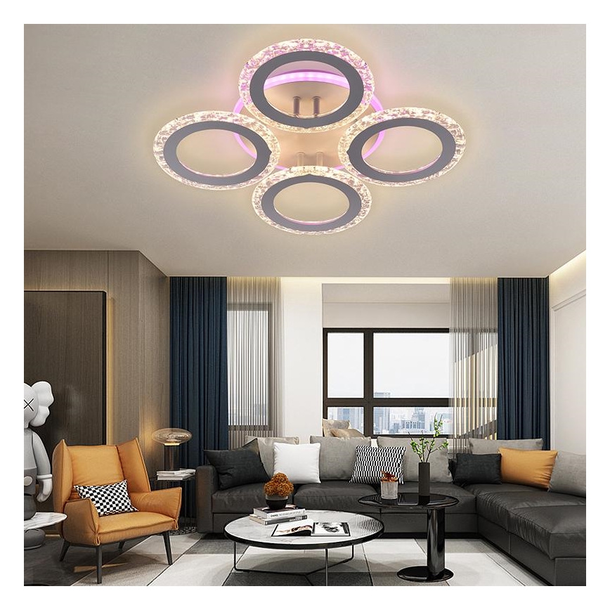 LED RGB Zatemnitveni lestenec LED/55W/230V 3000-6500K + Daljinski upravljalnik