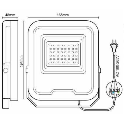 LED RGB Zatemnitveni reflektor LED/30W/230V 3000K-6500K Wi-Fi Tuya IP65