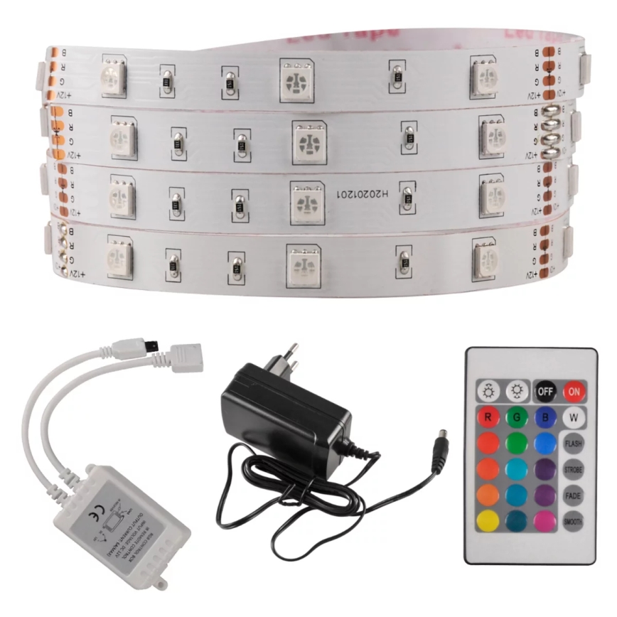 LED RGB Zatemnitveni trak 5m LED/18W/12V IP20 + Daljinski upravljalnik