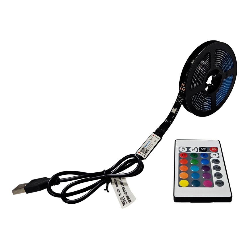 LED RGB Zatemnitveni trak LED/6W/5V USB 2 m + Daljinski upravljalnik