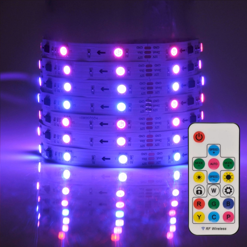 LED RGB Zatemnitveni trak MAGIC 2 m LED/12W/230V + Daljinski upravljalnik