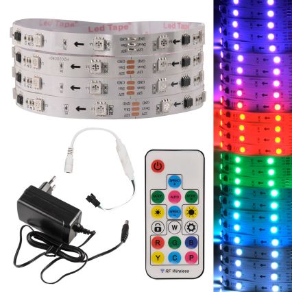 LED RGB Zatemnitveni trak MAGIC 2 m LED/12W/230V + Daljinski upravljalnik