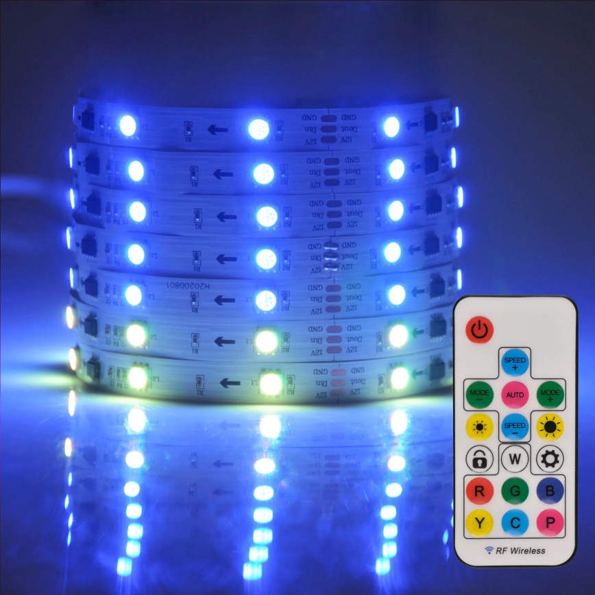 LED RGB Zatemnitveni trak MAGIC 5 m LED/24W/230V + Daljinski upravljalnik