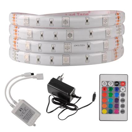 LED RGB Zatemnitveni zunanji trak 5m LED/14W/12V IP65 + Daljinski upravljalnik