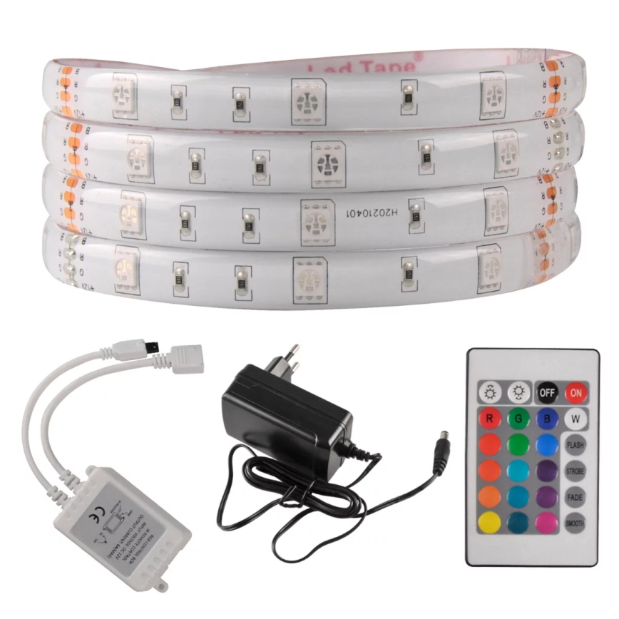 LED RGB Zatemnitveni zunanji trak 5m LED/14W/12V IP65 + Daljinski upravljalnik