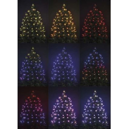 LED RGB Zunanja božična veriga 120xLED/72 načinov 15m IP44 + Daljinski upravljalnik