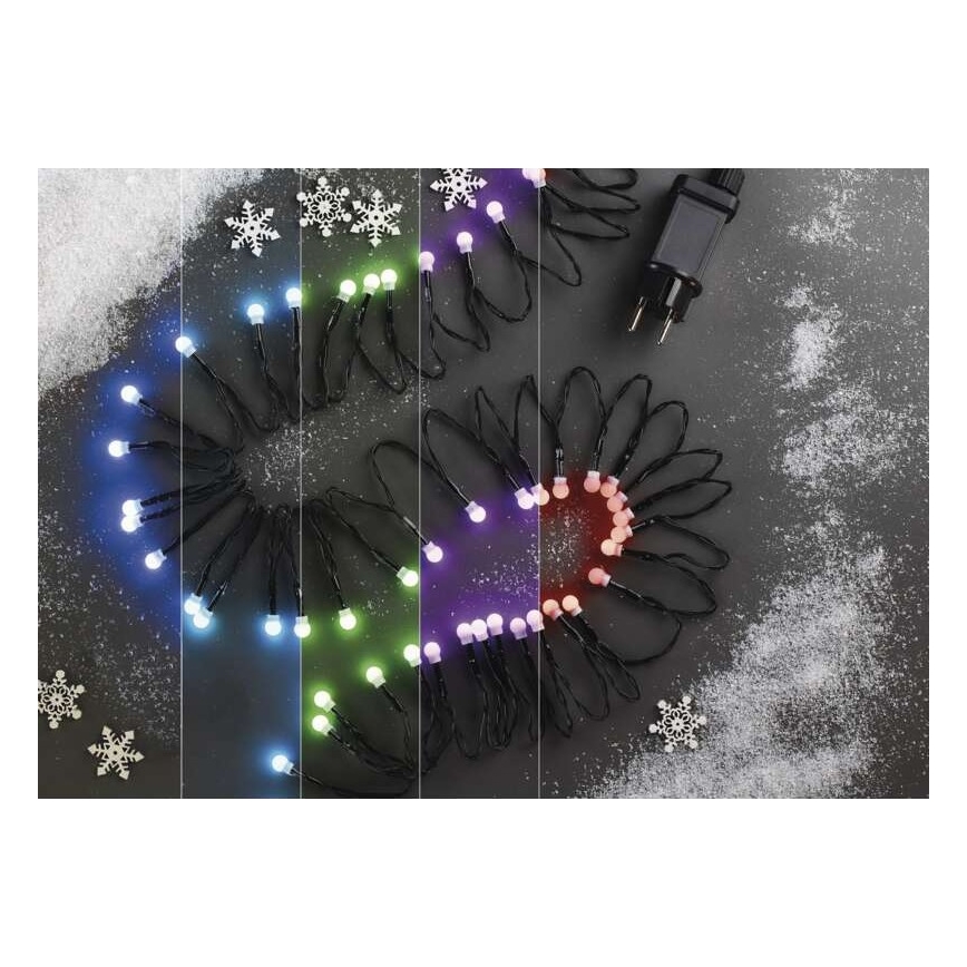LED RGB Zunanja božična veriga 96xLED/64 načinov 15m IP44 + Daljinski upravljalnik