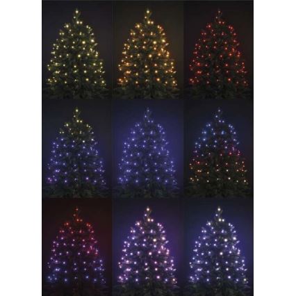 LED RGB Zunanja božična veriga 96xLED/72 načinov 13m IP44 + Daljinski upravljalnik