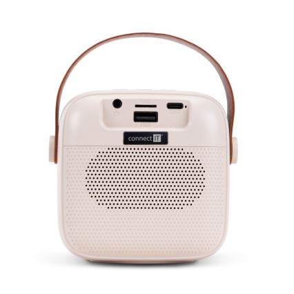 CONNECT IT CSP-1010-BG - LED RGB zvočnik z dvema brezžičnima mikrofonoma 2Mic 5W/1200 mAh + 2x 400 mAh kremno/zlata