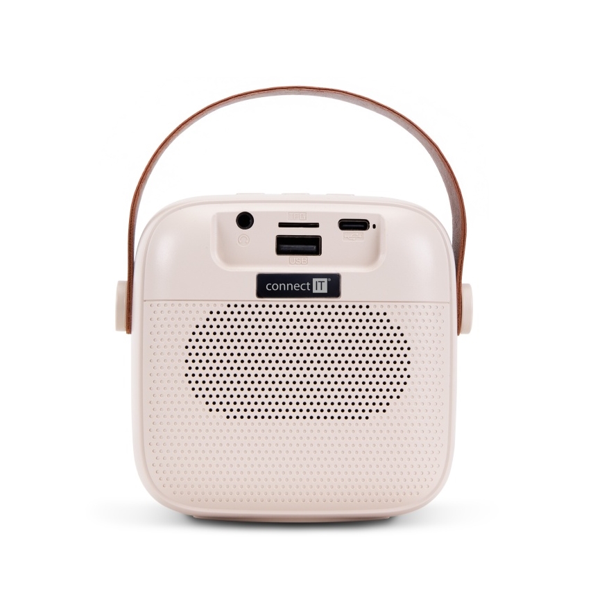 CONNECT IT CSP-1010-BG - LED RGB zvočnik z dvema brezžičnima mikrofonoma 2Mic 5W/1200 mAh + 2x 400 mAh kremno/zlata