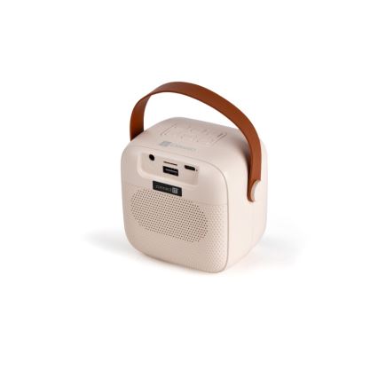 CONNECT IT CSP-1010-BG - LED RGB zvočnik z dvema brezžičnima mikrofonoma 2Mic 5W/1200 mAh + 2x 400 mAh kremno/zlata