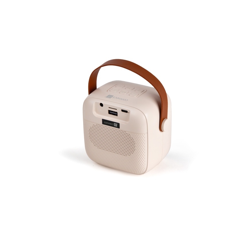 CONNECT IT CSP-1010-BG - LED RGB zvočnik z dvema brezžičnima mikrofonoma 2Mic 5W/1200 mAh + 2x 400 mAh kremno/zlata