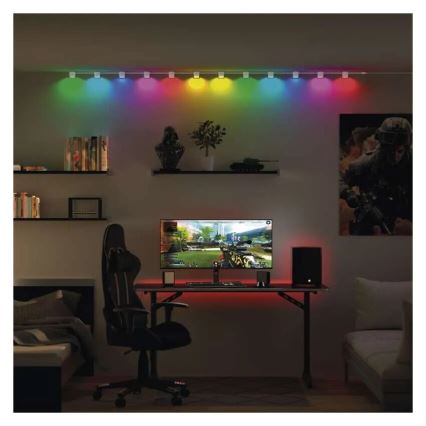 LED RGBIC+CCT Okrasna veriga z spotlighting GoSmart 12xLED/7W/230V 255 cm Wi-Fi Tuya