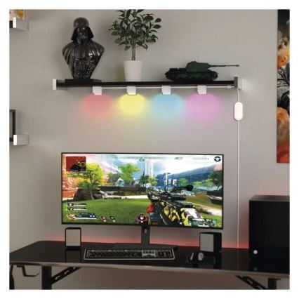 LED RGBIC+CCT Okrasna veriga z spotlighting GoSmart - dodatek 4xLED/7W/230V 85 cm Wi-Fi Tuya