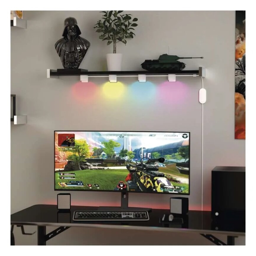LED RGBIC+CCT Okrasna veriga z spotlighting GoSmart - dodatek 4xLED/7W/230V 85 cm Wi-Fi Tuya