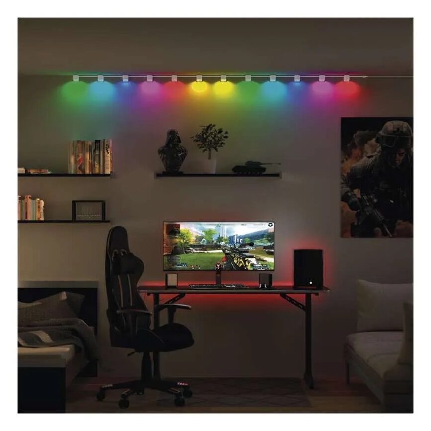LED RGBIC+CCT Okrasna veriga z spotlighting GoSmart - dodatek 4xLED/7W/230V 85 cm Wi-Fi Tuya